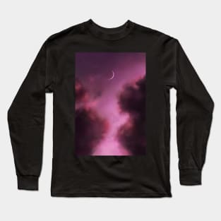 Mauve Starry Sunset Sky Long Sleeve T-Shirt